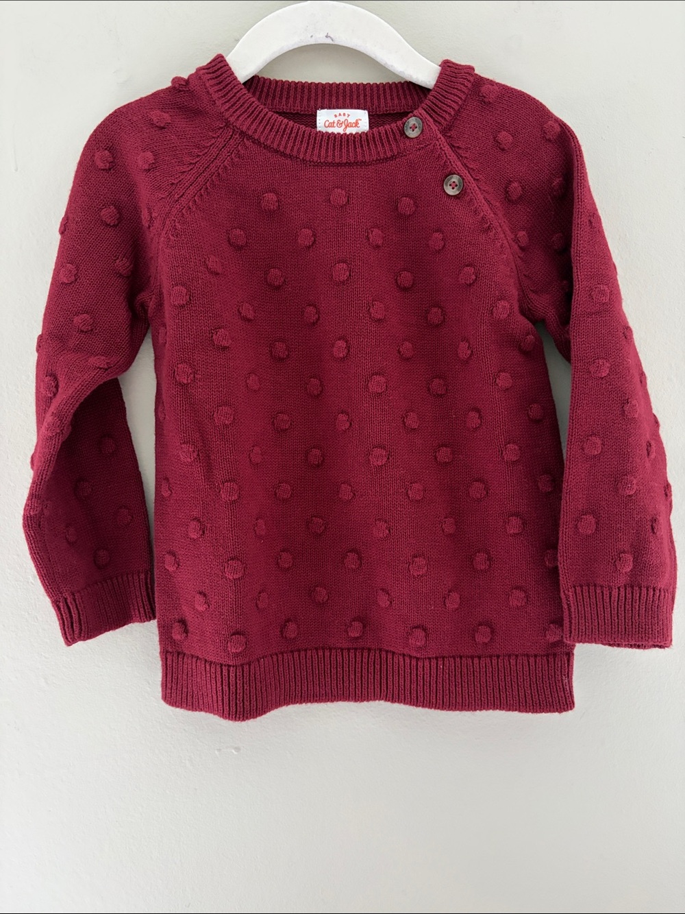 Cat & Jack Maroon Bobble Sweater 24m